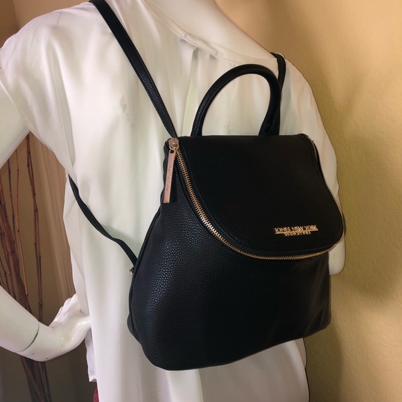 Jones New York Handbags - Black Backpack 🎒 Purse Jones New York Gold Trim